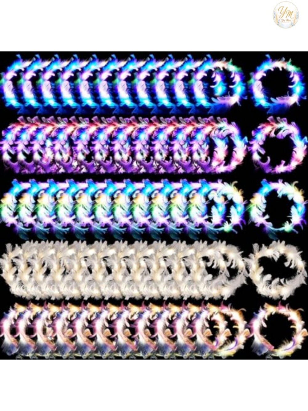 LED Feather Crown Headband Adjustable Hair Accessories